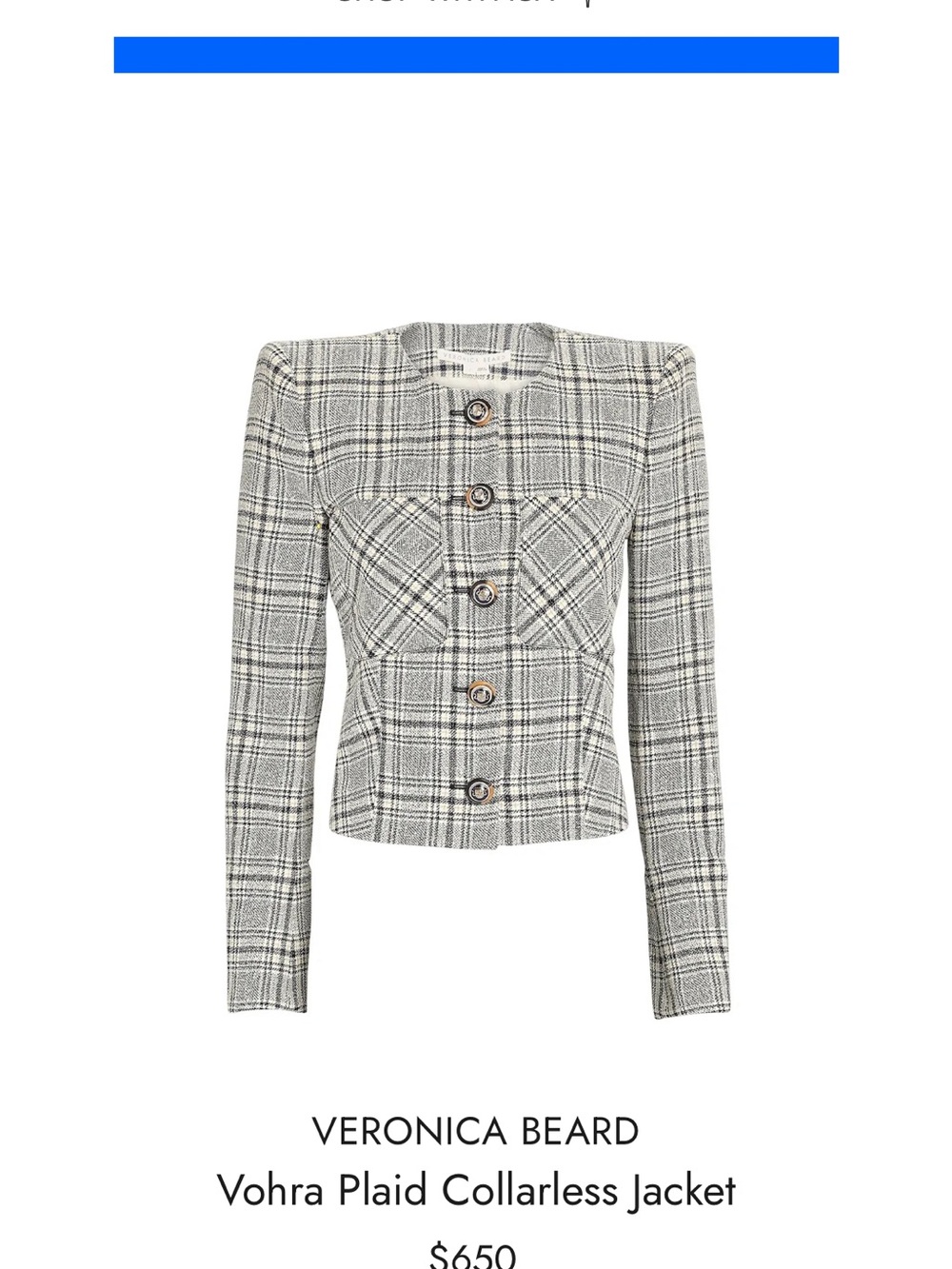 Veronica Beard Vohra Plaid Jacket